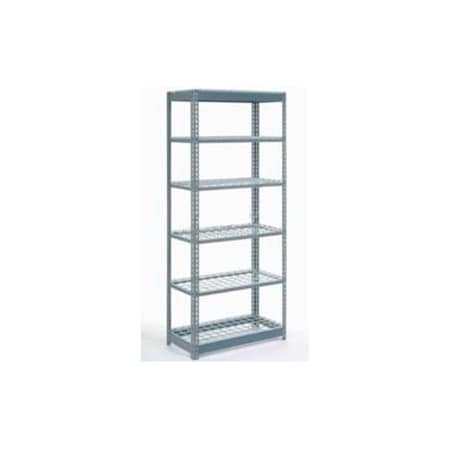 Heavy Duty Shelving 36W X 18D X 60H With 6 Shelves - Wire Deck - Gray